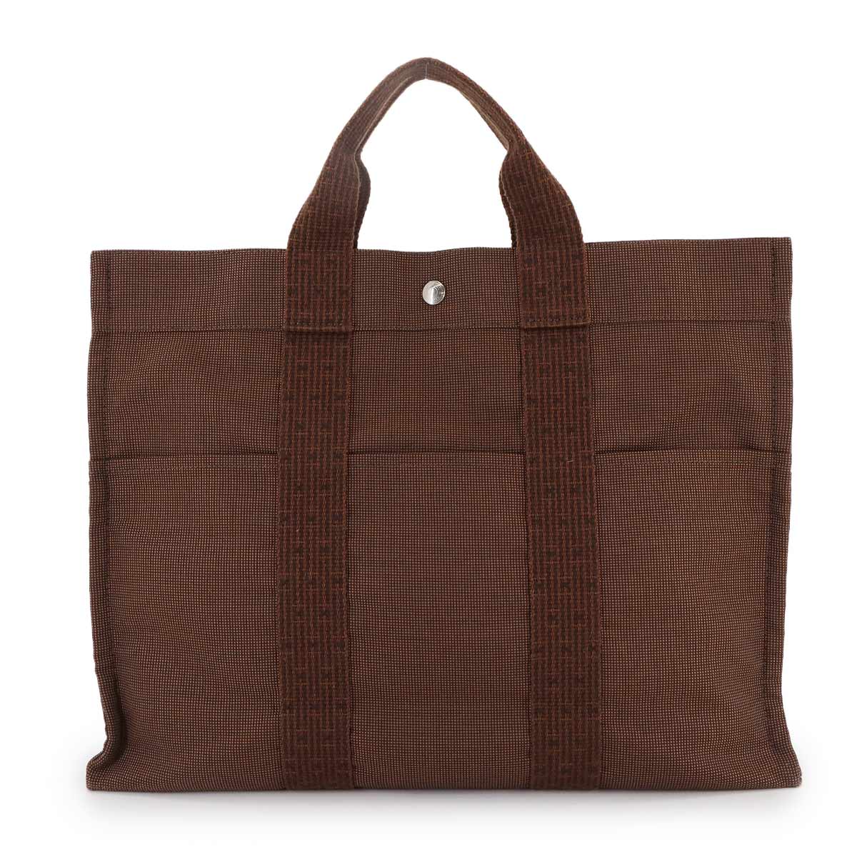 Herline Tote MM Bag Canvas Brown Unisex Purse