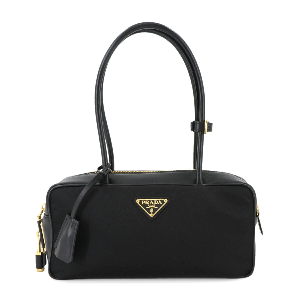 Hand Bag Nylon Leather Black 1BB133 Purse