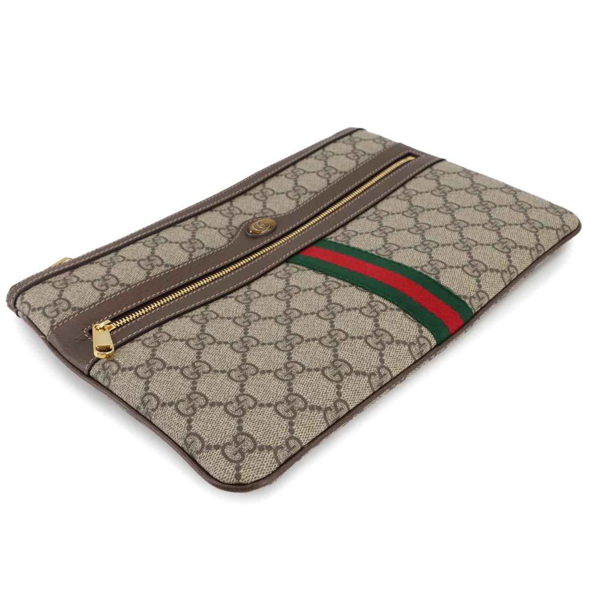 Ophidia Clutch Bag GG Supreme Beige Brown 517551 Purse