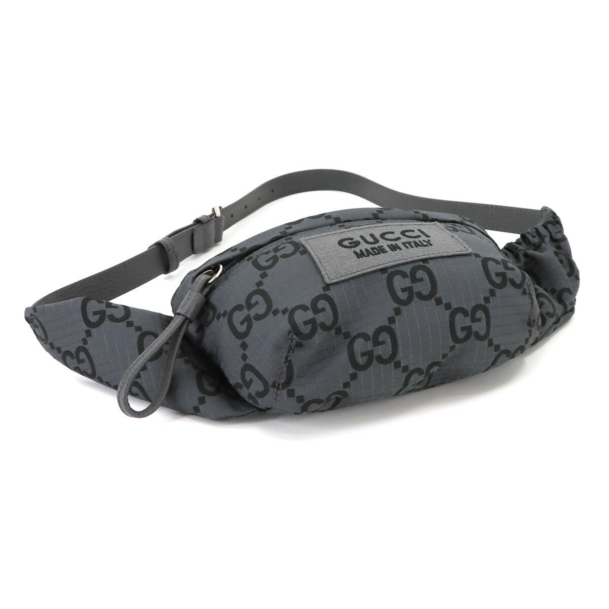 Belt Bag GG Recycled Polyester Leather Grey 767934 Purse