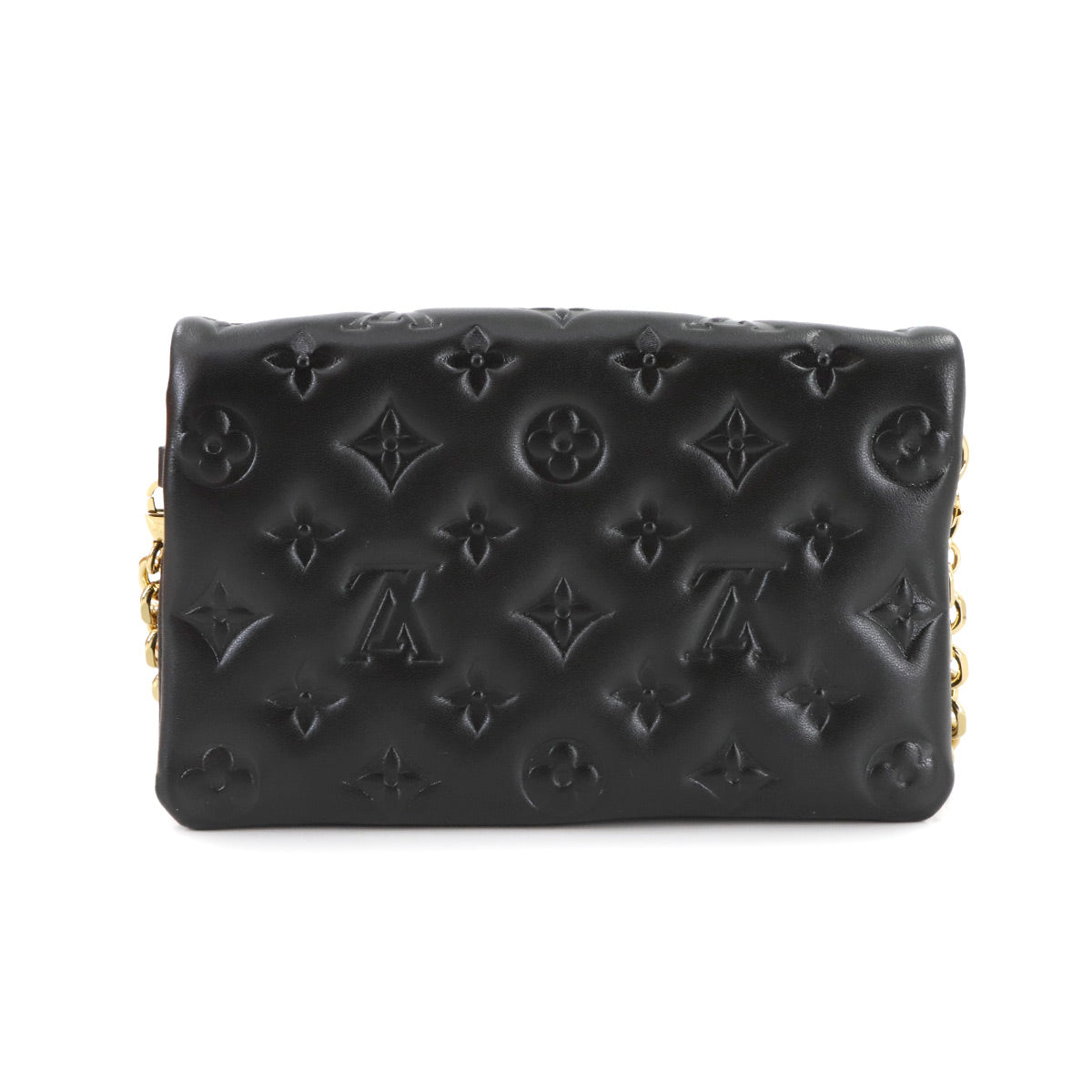 Pochette Coussin Shoulder Clutch Bag Leather Noir M82116