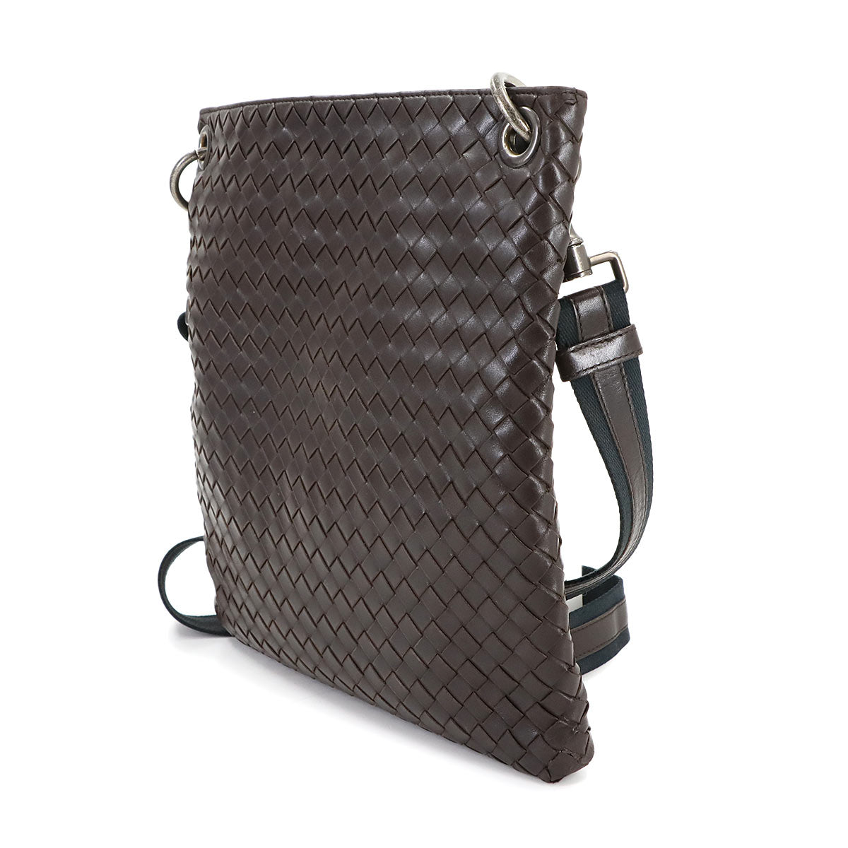 Intrecciato Shoulder Bag Leather Brown 172736