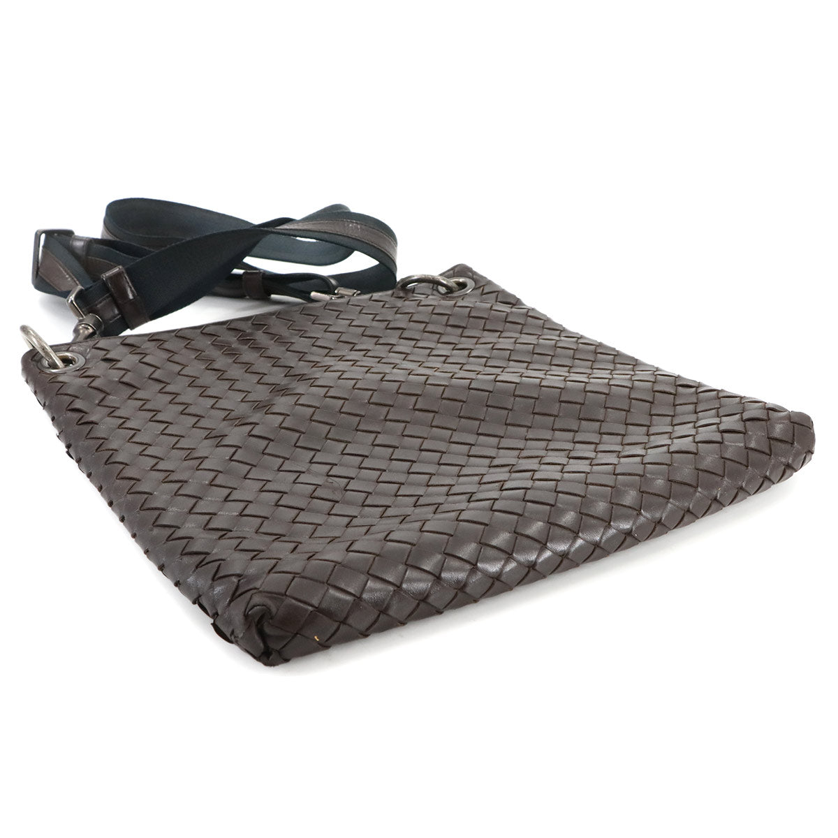 Intrecciato Shoulder Bag Leather Brown 172736