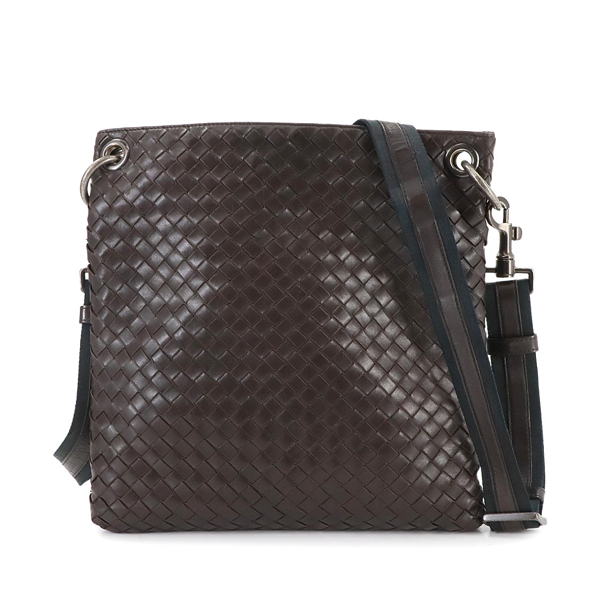 Intrecciato Shoulder Bag Leather Brown 172736