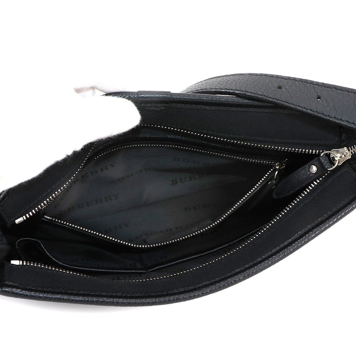 Plaid Shoulder Bag Canvas Leather Beige Black Purse