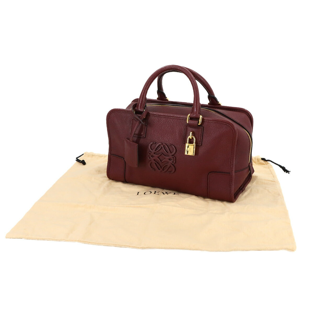 Amazona 28 Hand Bag Leather Bordeaux Anagram Purse