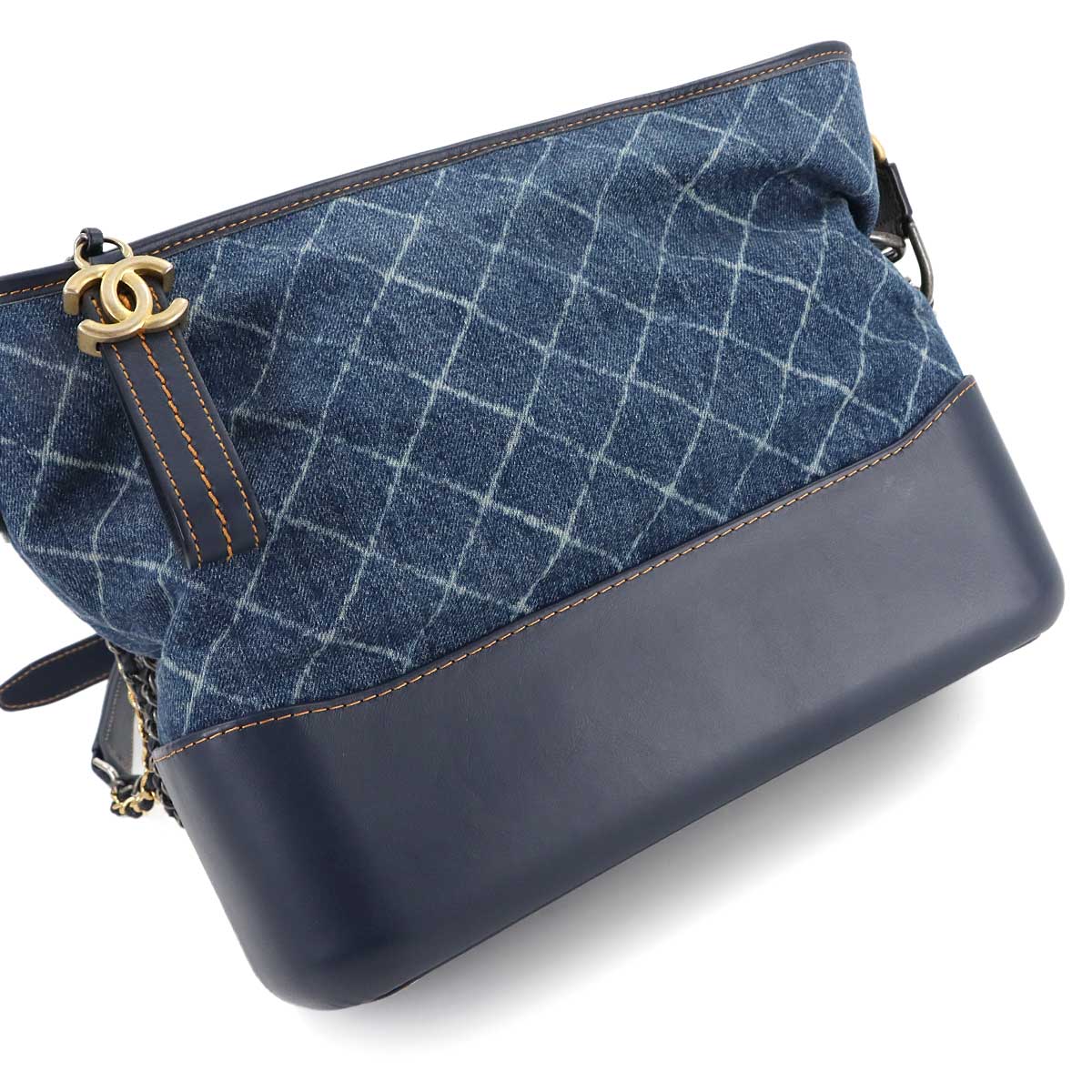 Gabrielle de Chanel Large Hobo Bag Shoulder Denim Leather Blue