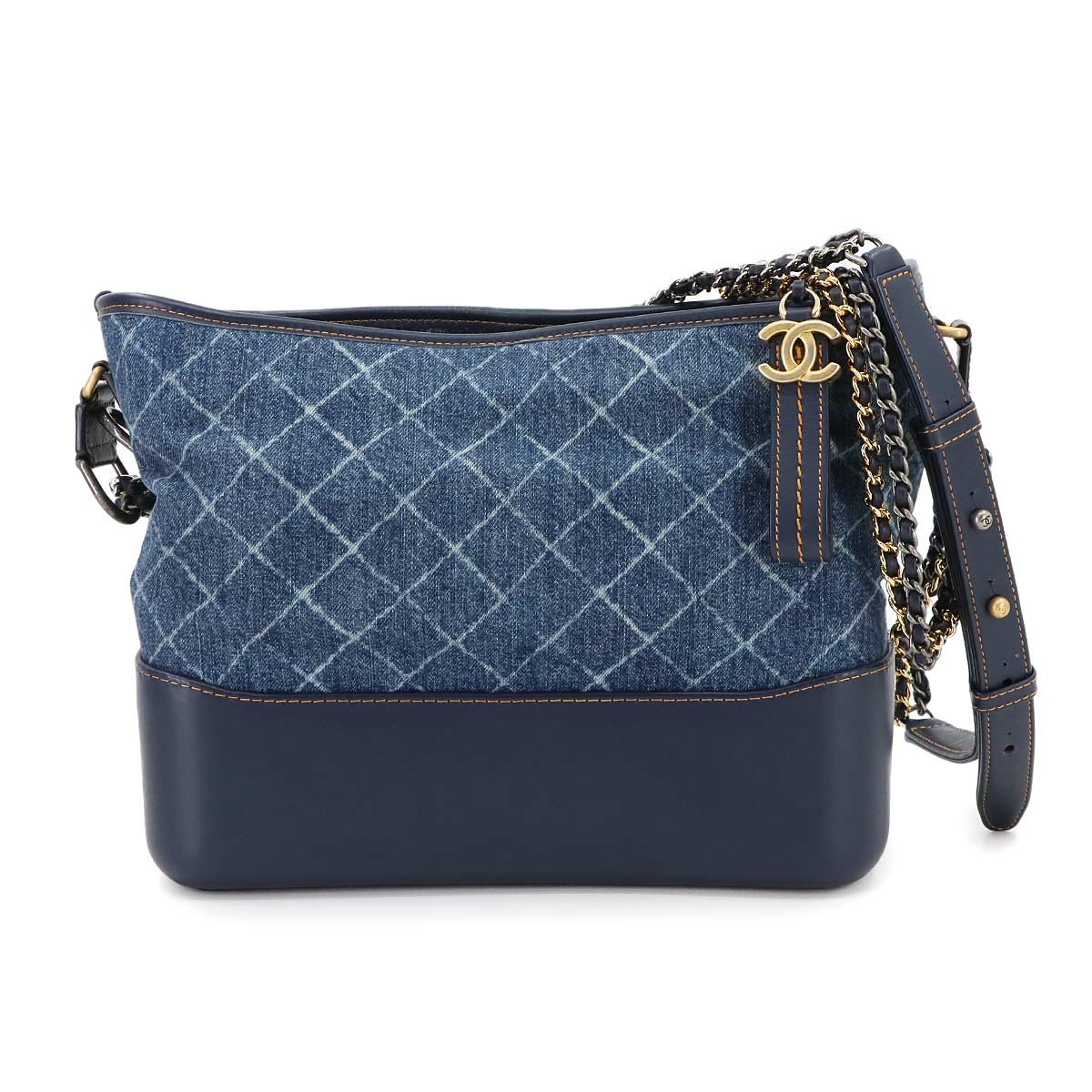 Gabrielle de Chanel Large Hobo Bag Shoulder Denim Leather Blue