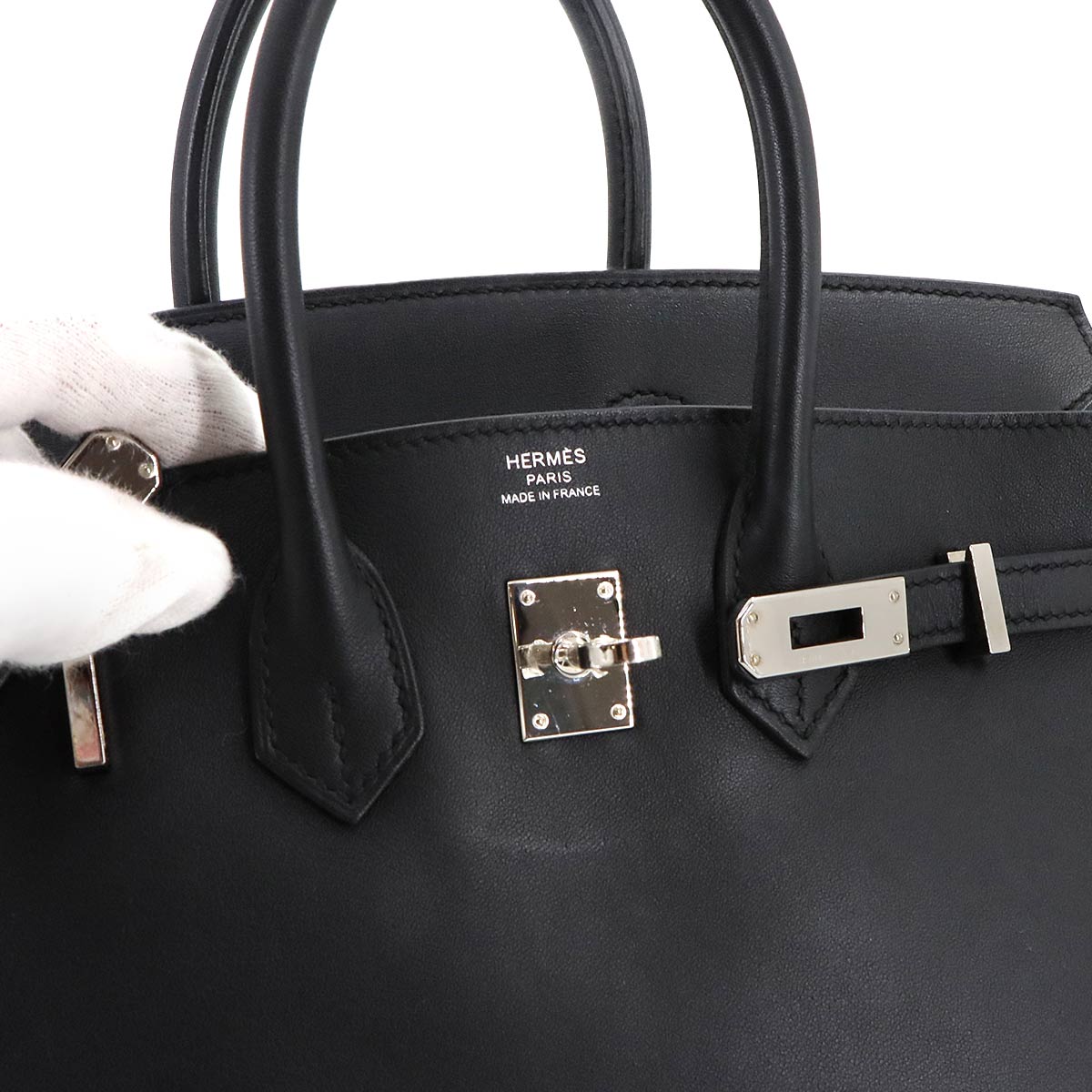Birkin 25 Veau Swift Black Hand Bag Purse