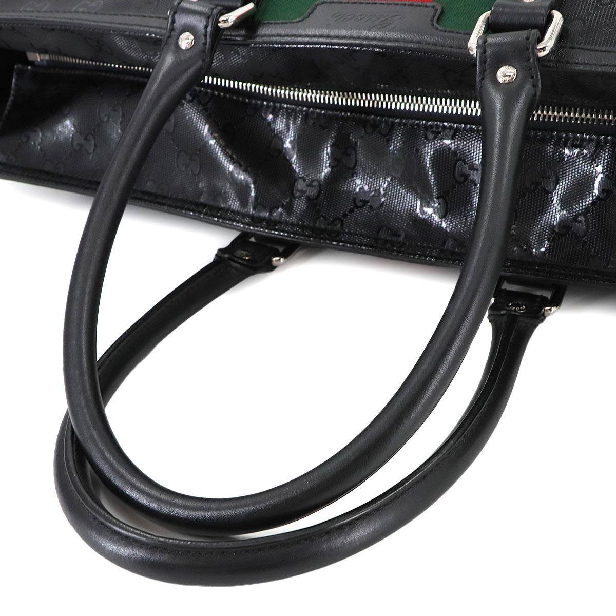 GG Imprime Tote Bag PVC Leather Black 347987 Purse