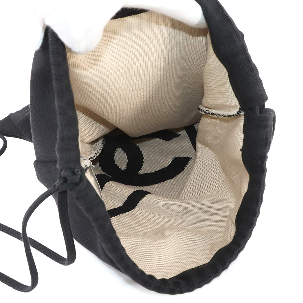 Sports Line Backpack Cotton Black Beige Vintage