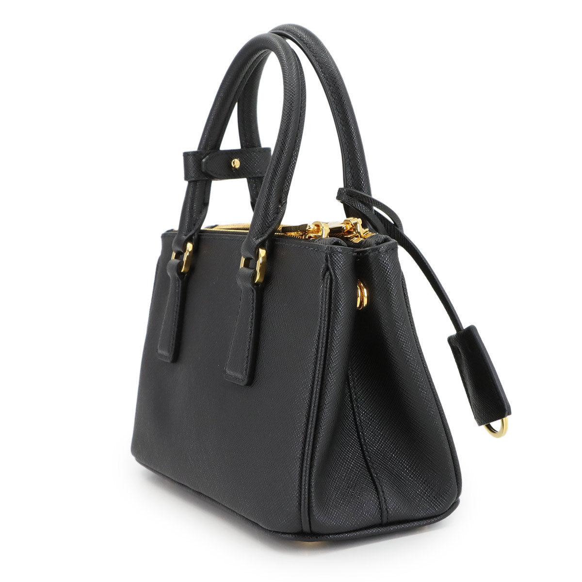 Galleria Mini Hand Shoulder Bag Saffiano Leather Nero 1BA916