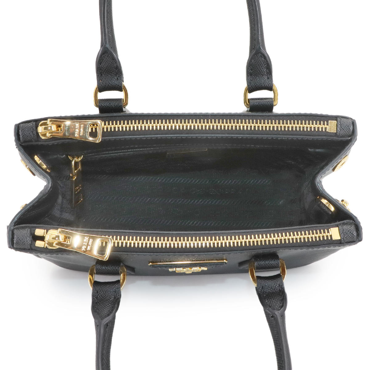 Galleria Mini Hand Shoulder Bag Saffiano Leather Nero 1BA916