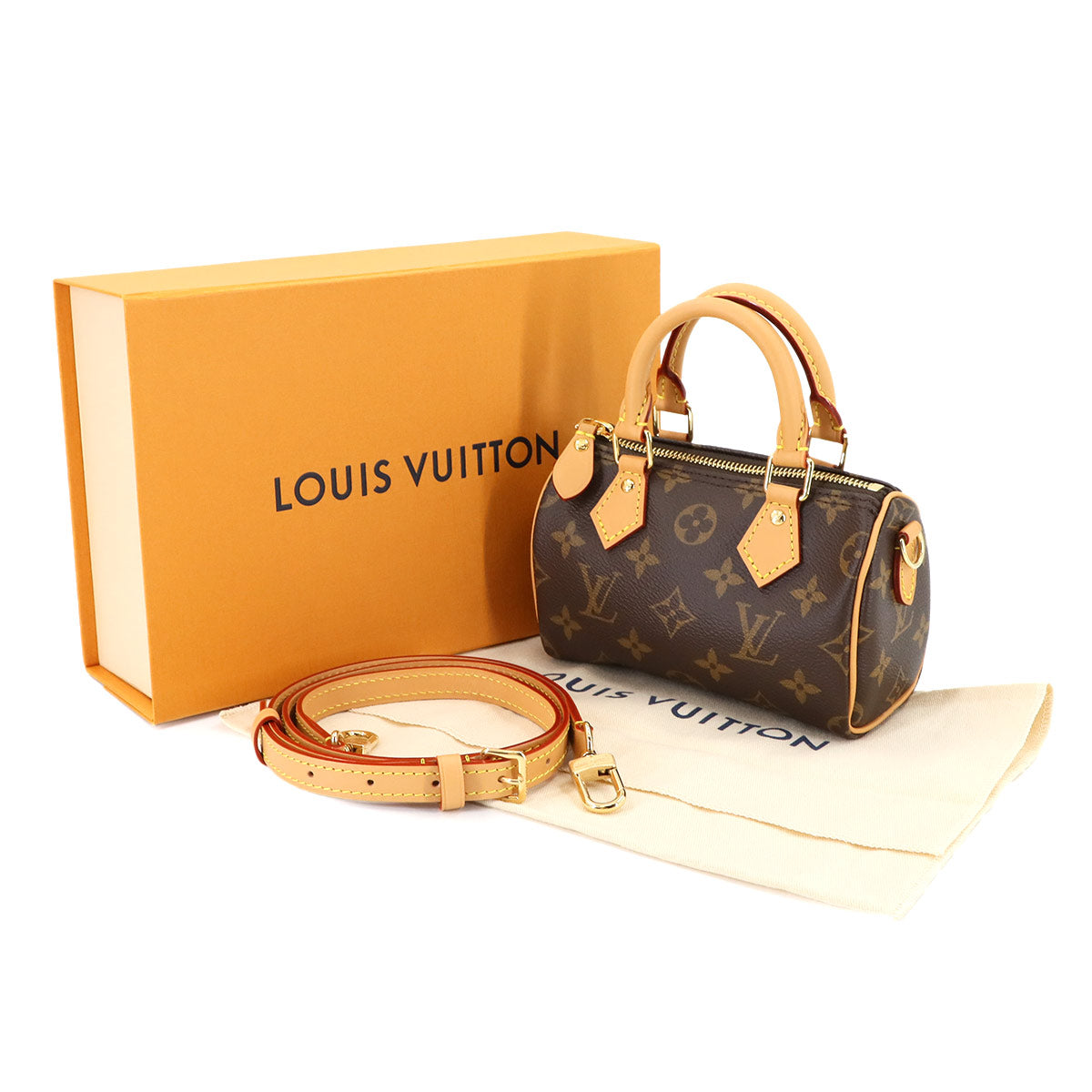 Monogram Nano Speedy 2way Hand Shoulder Bag Brown M81085