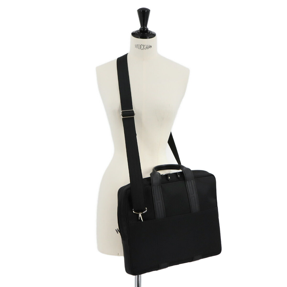 Acapulco Odenthal 2way Business Bag Toile Chevrons Leather Black