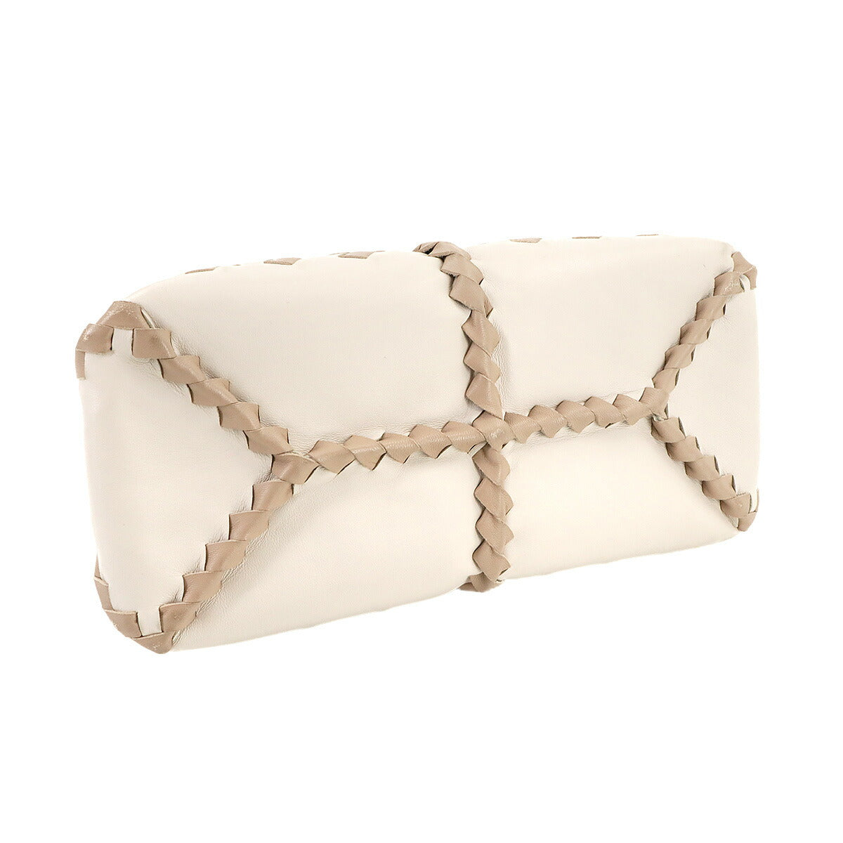 Intrecciato Napoli 2way Hand Shoulder Bag White Beige