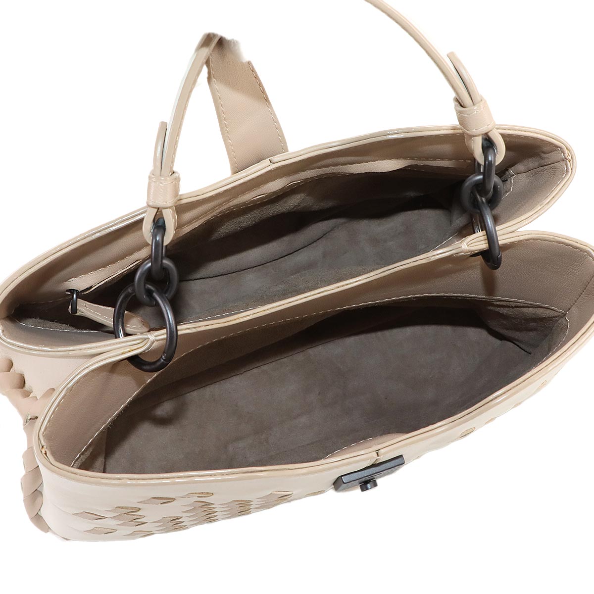 Intrecciato Napoli 2way Hand Shoulder Bag White Beige