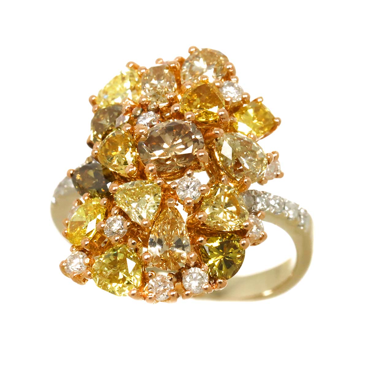Diamond 2.78ct Ring 18K K18 YG Yellow Gold 750 size4.75-5(US)