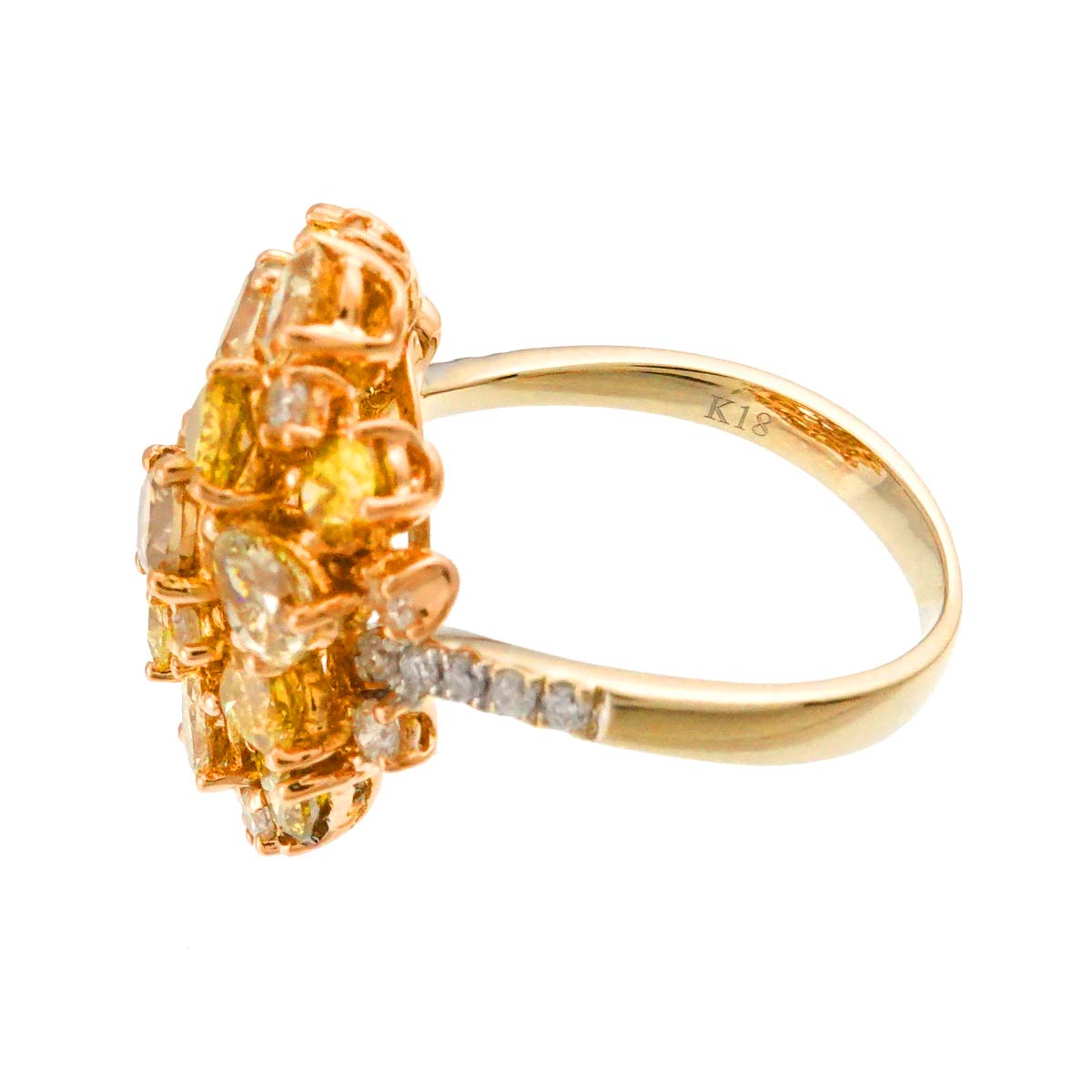 Diamond 2.78ct Ring 18K K18 YG Yellow Gold 750 size4.75-5(US)