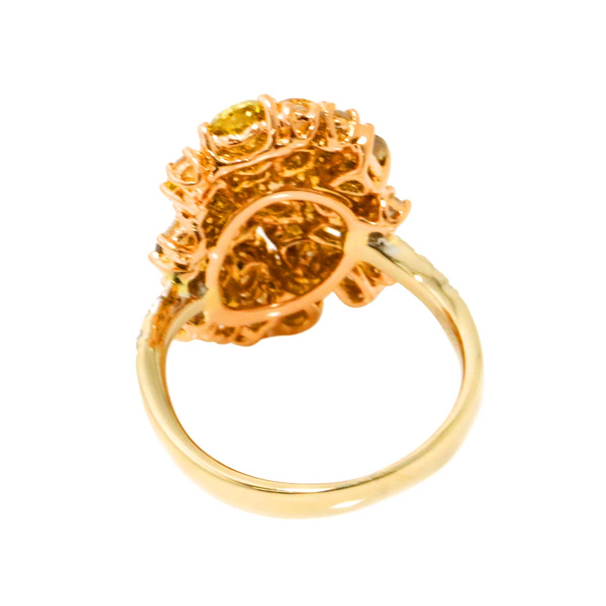 Diamond 2.78ct Ring 18K K18 YG Yellow Gold 750 size4.75-5(US)
