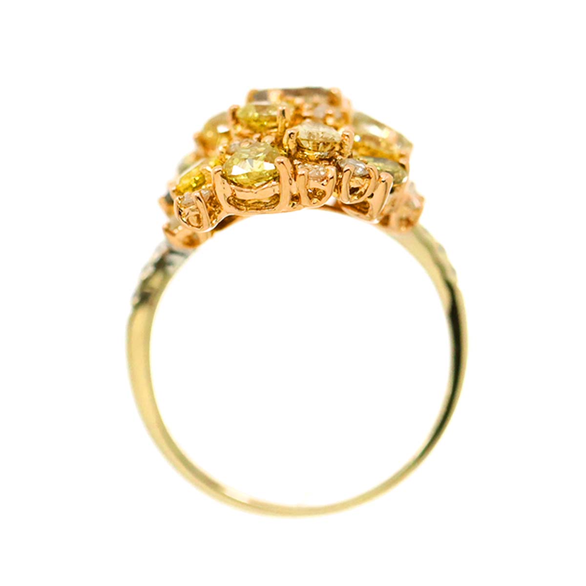 Diamond 2.78ct Ring 18K K18 YG Yellow Gold 750 size4.75-5(US)