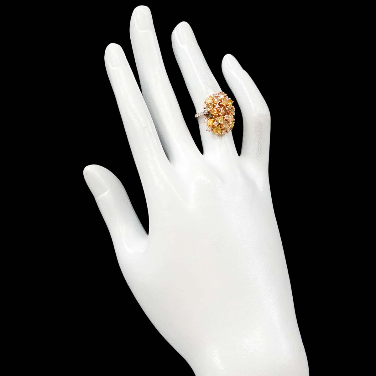 Diamond 2.78ct Ring 18K K18 YG Yellow Gold 750 size4.75-5(US)