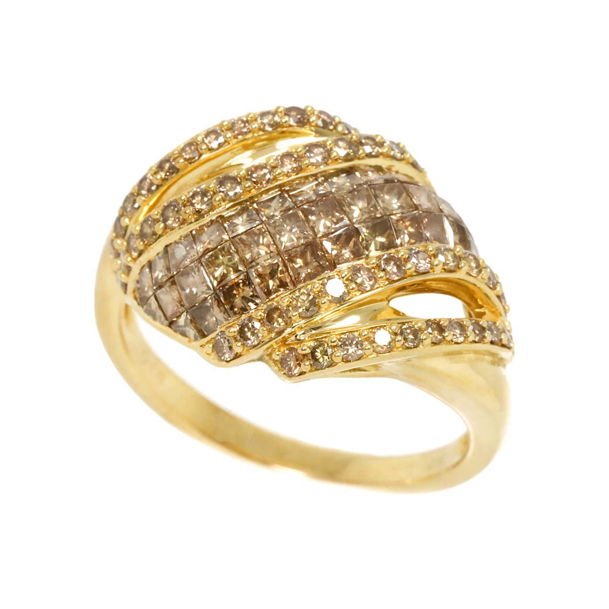 Diamond 2.50ct Ring 18K YG Yellow Gold 750 8.75(US)