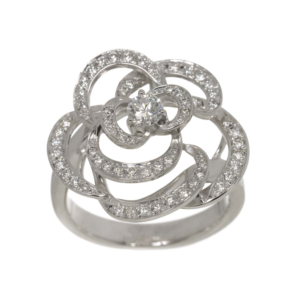 Diamond 0.205ct/0.41ct Ring 18K K18 WG White Gold size6(US)