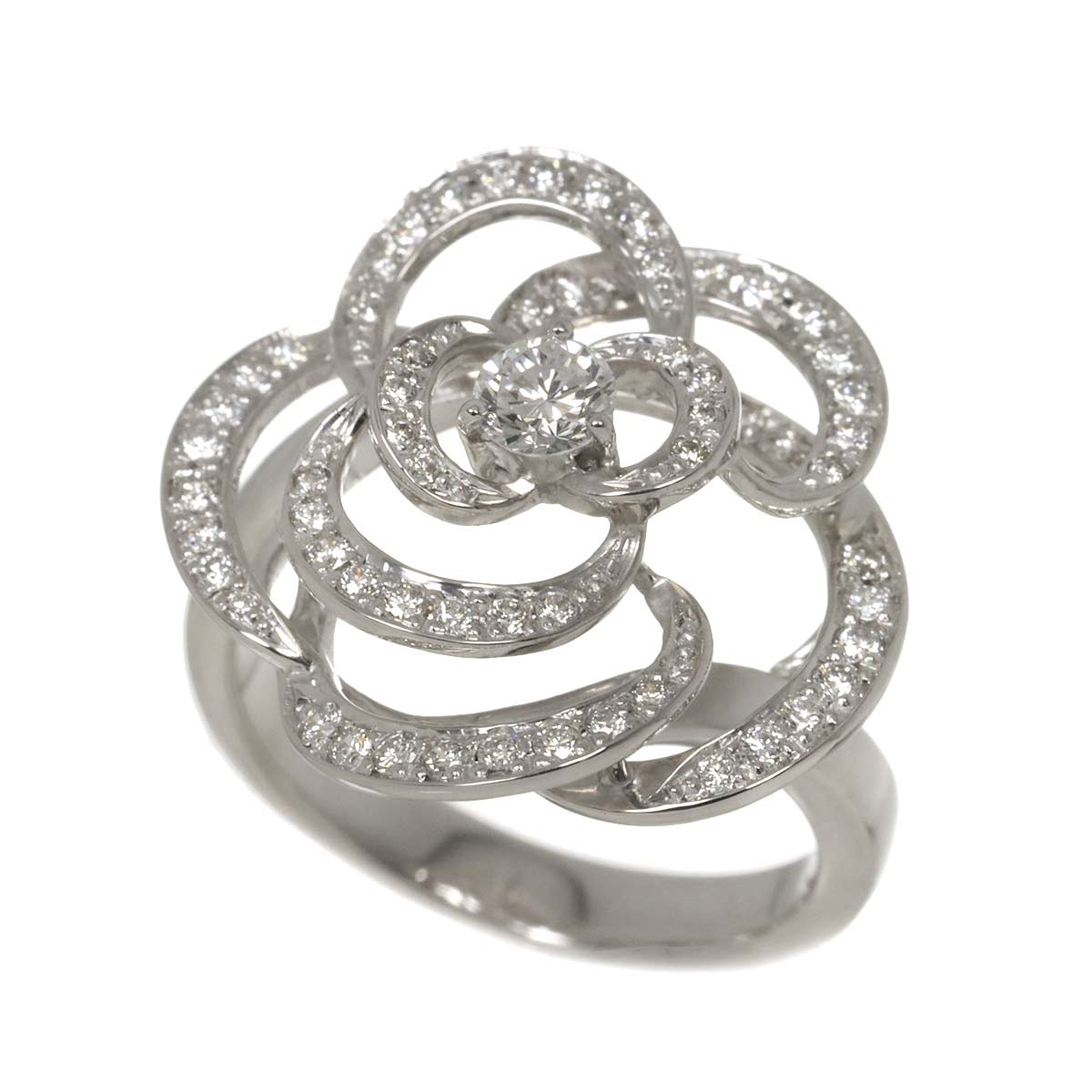 Diamond 0.205ct/0.41ct Ring 18K K18 WG White Gold size6(US)