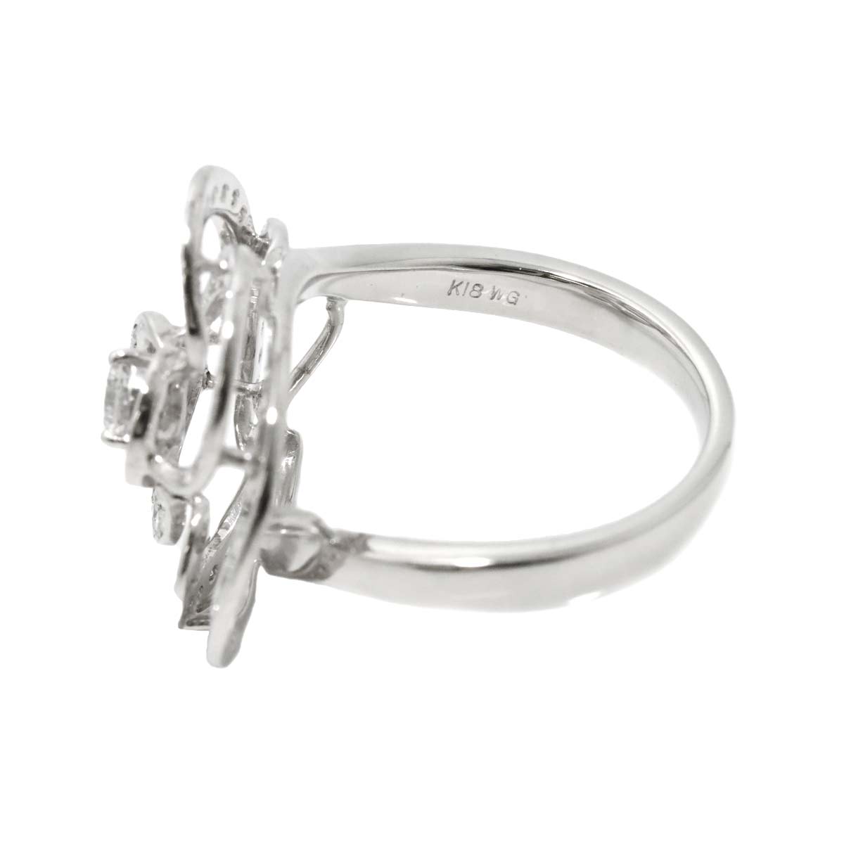 Diamond 0.205ct/0.41ct Ring 18K K18 WG White Gold size6(US)