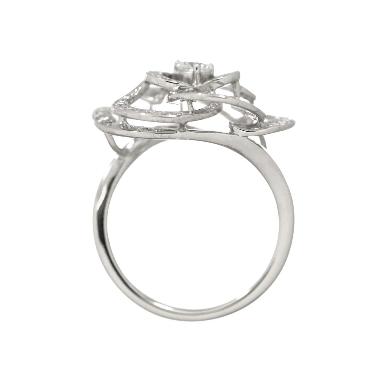 Diamond 0.205ct/0.41ct Ring 18K K18 WG White Gold size6(US)