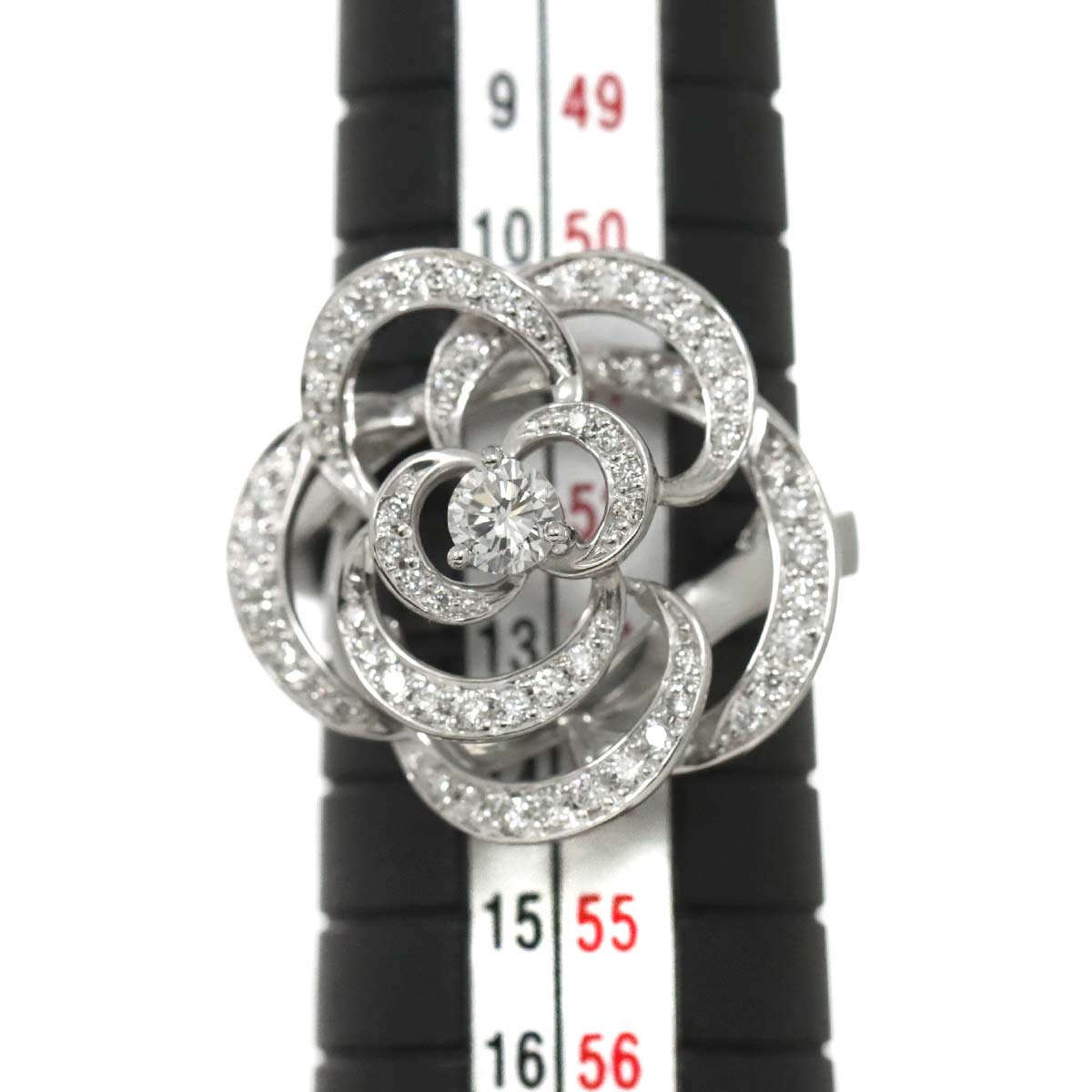 Diamond 0.205ct/0.41ct Ring 18K K18 WG White Gold size6(US)