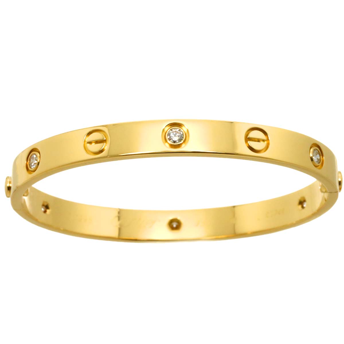 Love Bracelet Diamond 6P Bangle 18K YG 750 Size16
