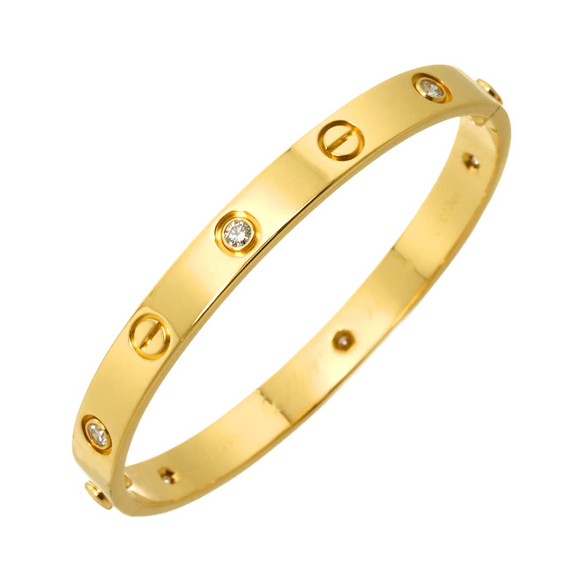 Love Bracelet Diamond 6P Bangle 18K YG 750 Size16