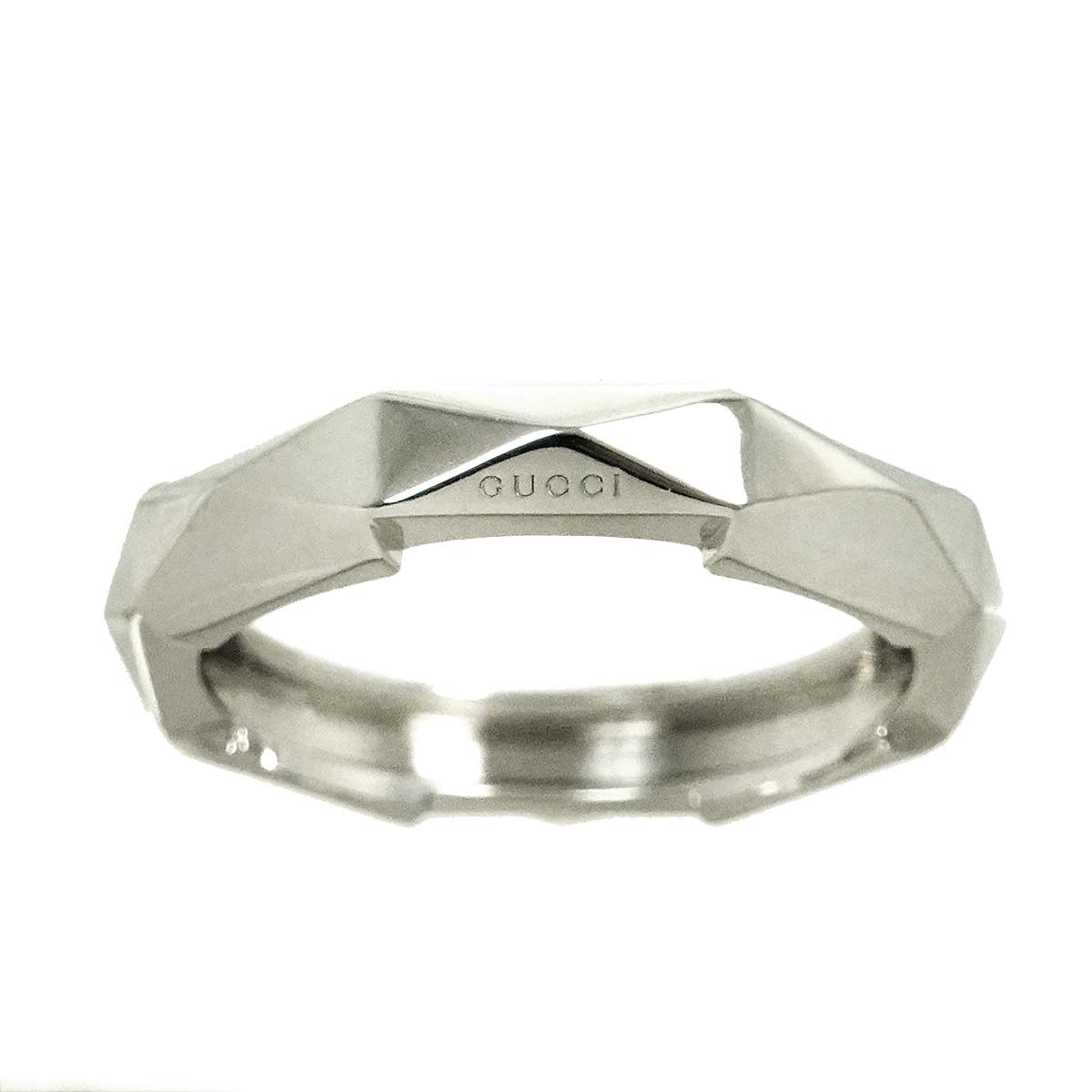 studded Ring 18K K18 WG White Gold 750 size20 8.75(US)