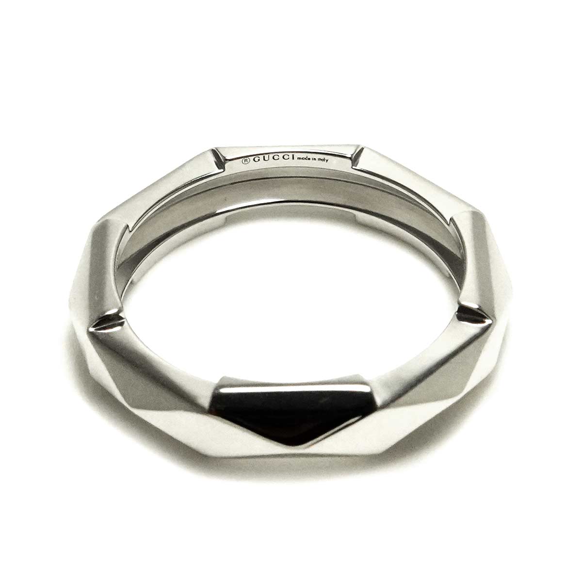 studded Ring 18K K18 WG White Gold 750 size20 8.75(US)