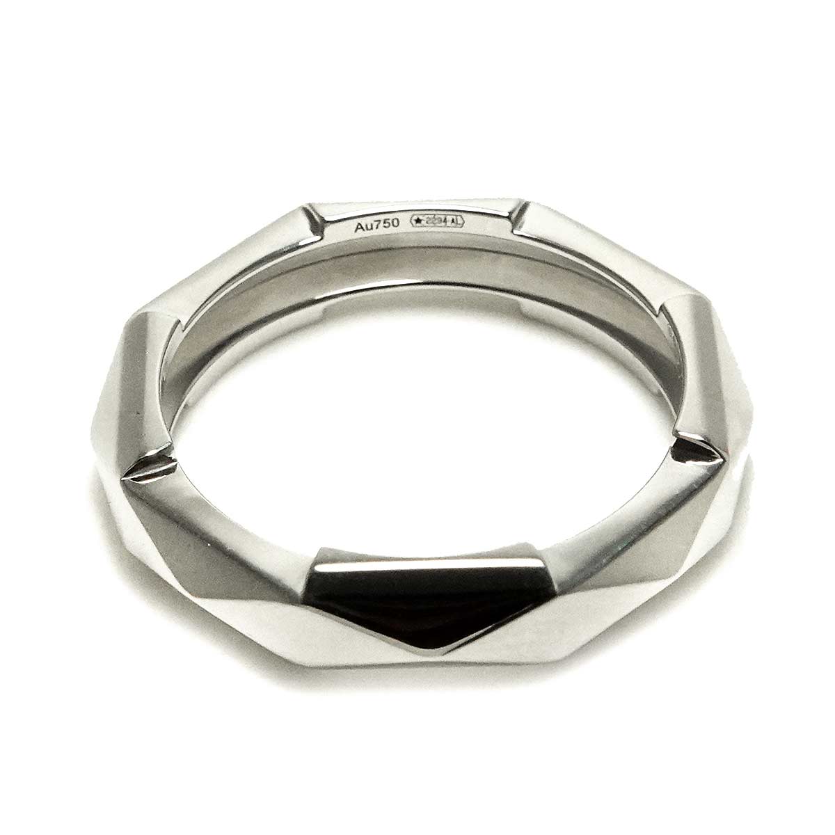 studded Ring 18K K18 WG White Gold 750 size20 8.75(US)