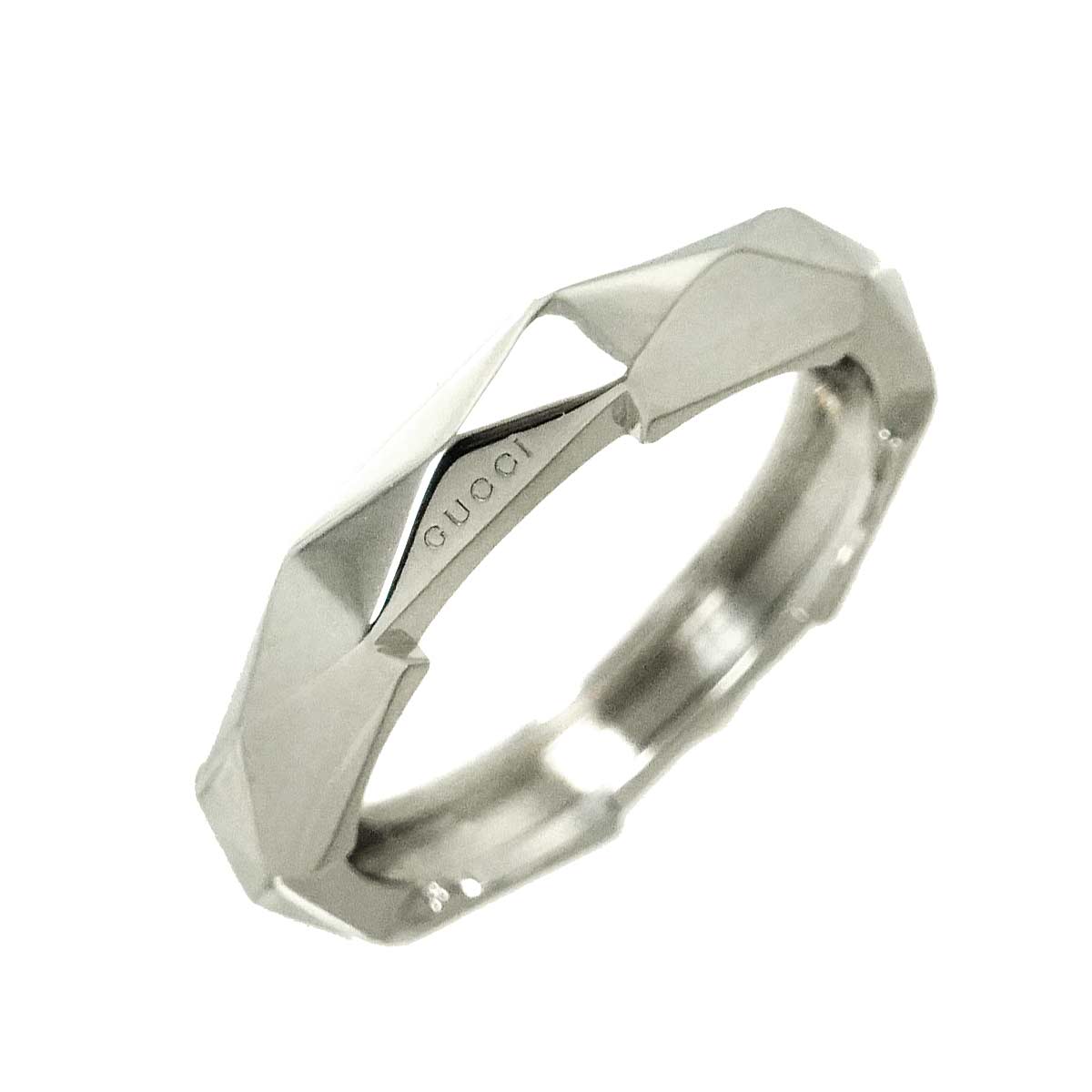studded Ring 18K K18 WG White Gold 750 size20 8.75(US)