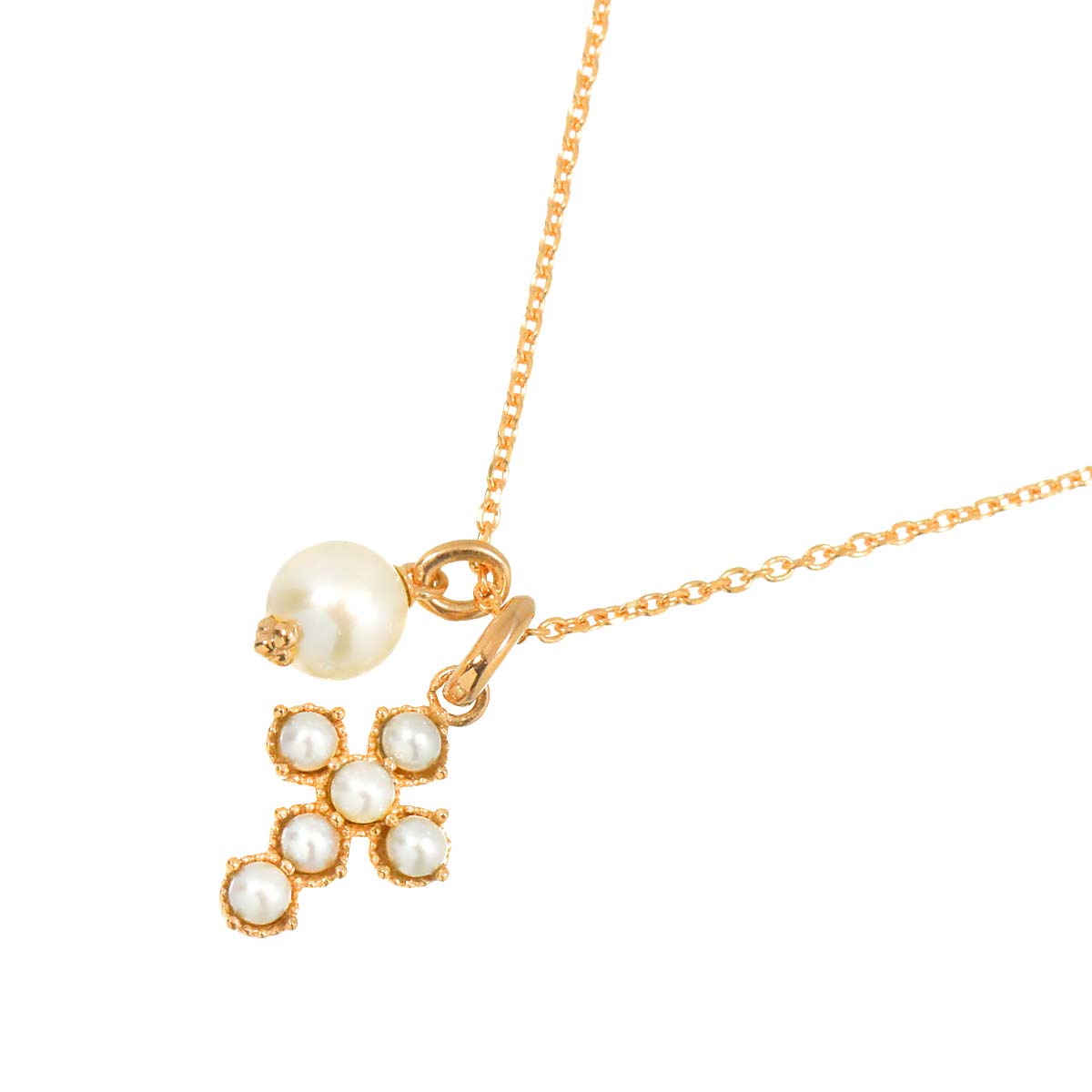 Akoya Pearl Baby Pearl Necklace 18K PG 750