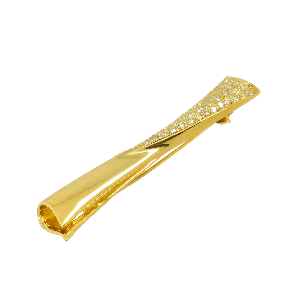 Diamond 1.02ct Brooch 18K YG 750
