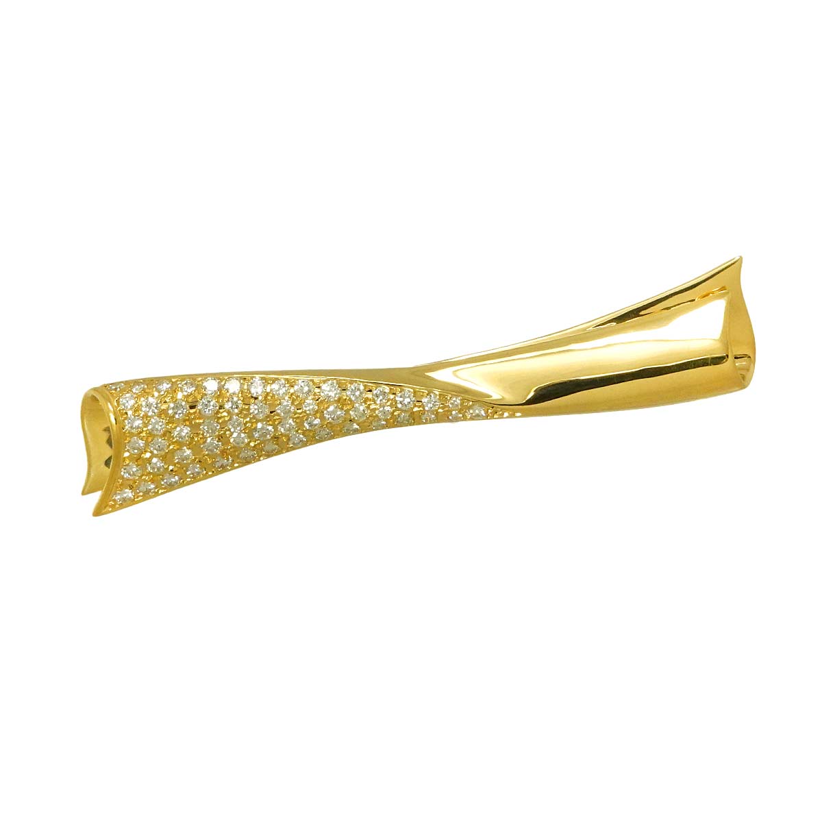 Diamond 1.02ct Brooch 18K YG 750