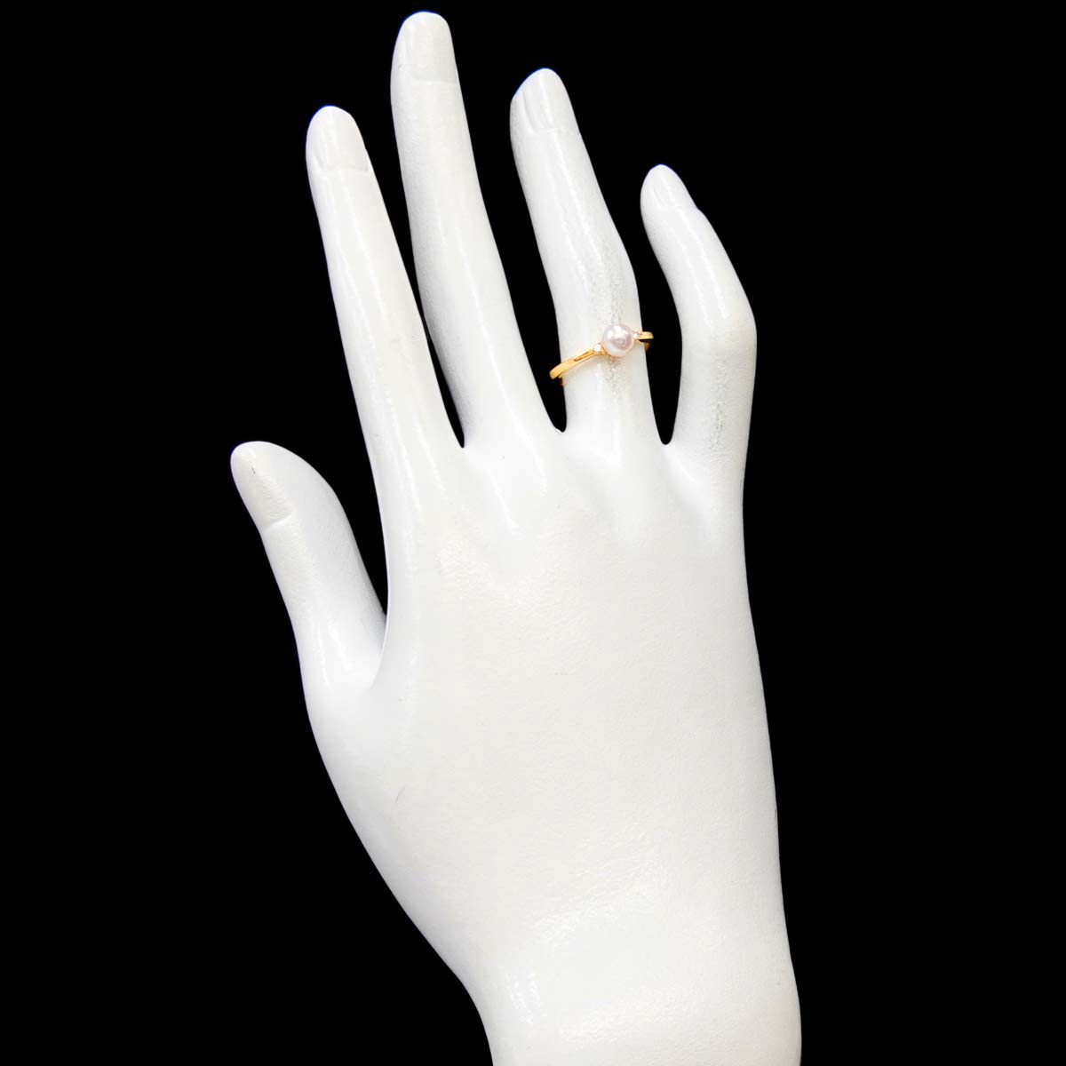 Akoya Pearl 5.2mm Diamond Ring 18K PG 750 Size5.25(US)