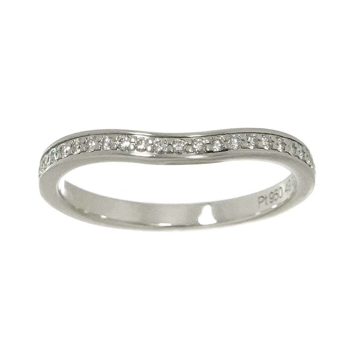 Ballerine Half Diamond Ring Pt Size49 4.75-5(US)