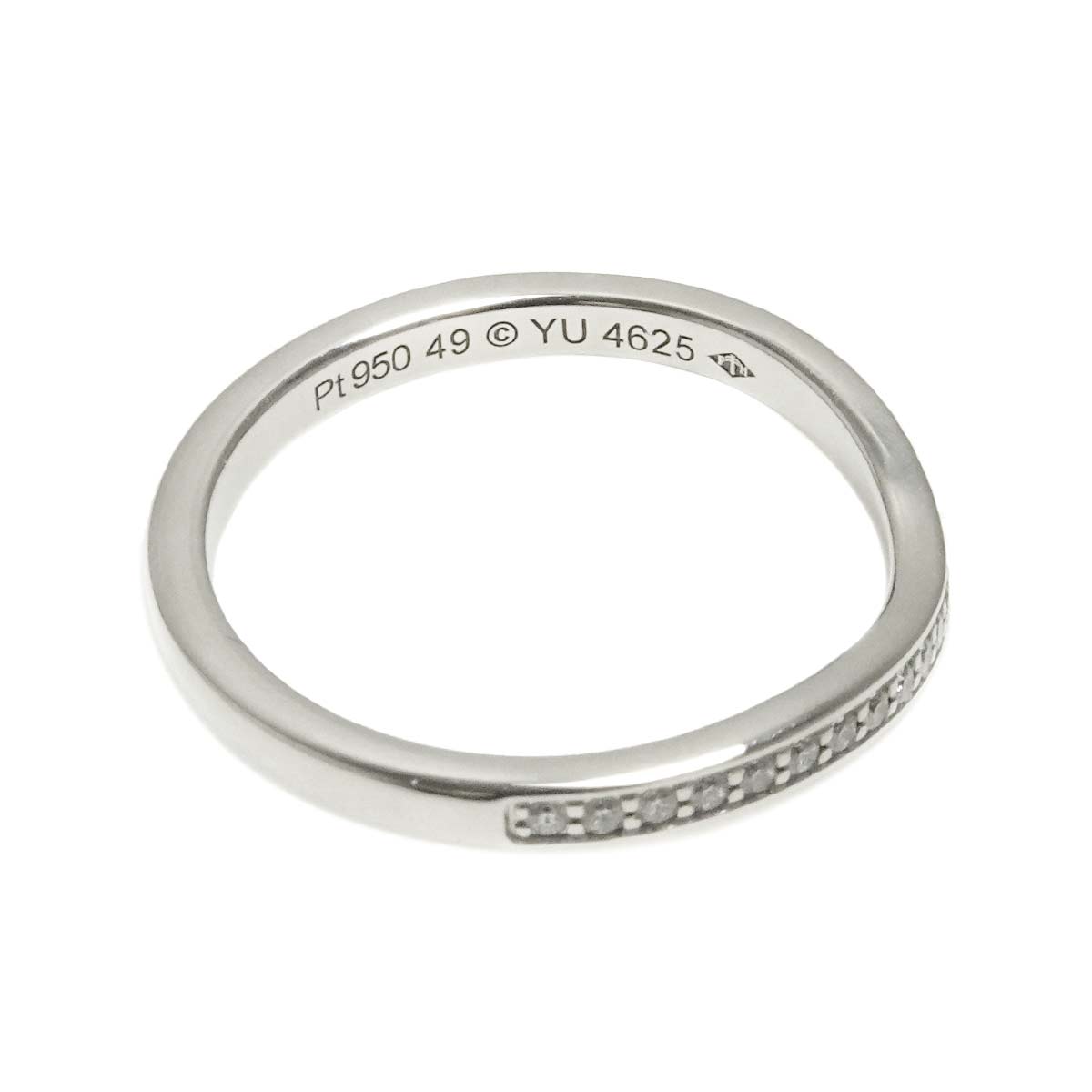 Ballerine Half Diamond Ring Pt Size49 4.75-5(US)