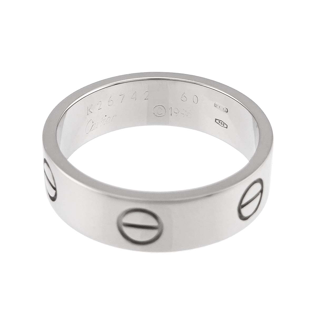 Love Ring 18K White Gold 750 size60 8.75(US)