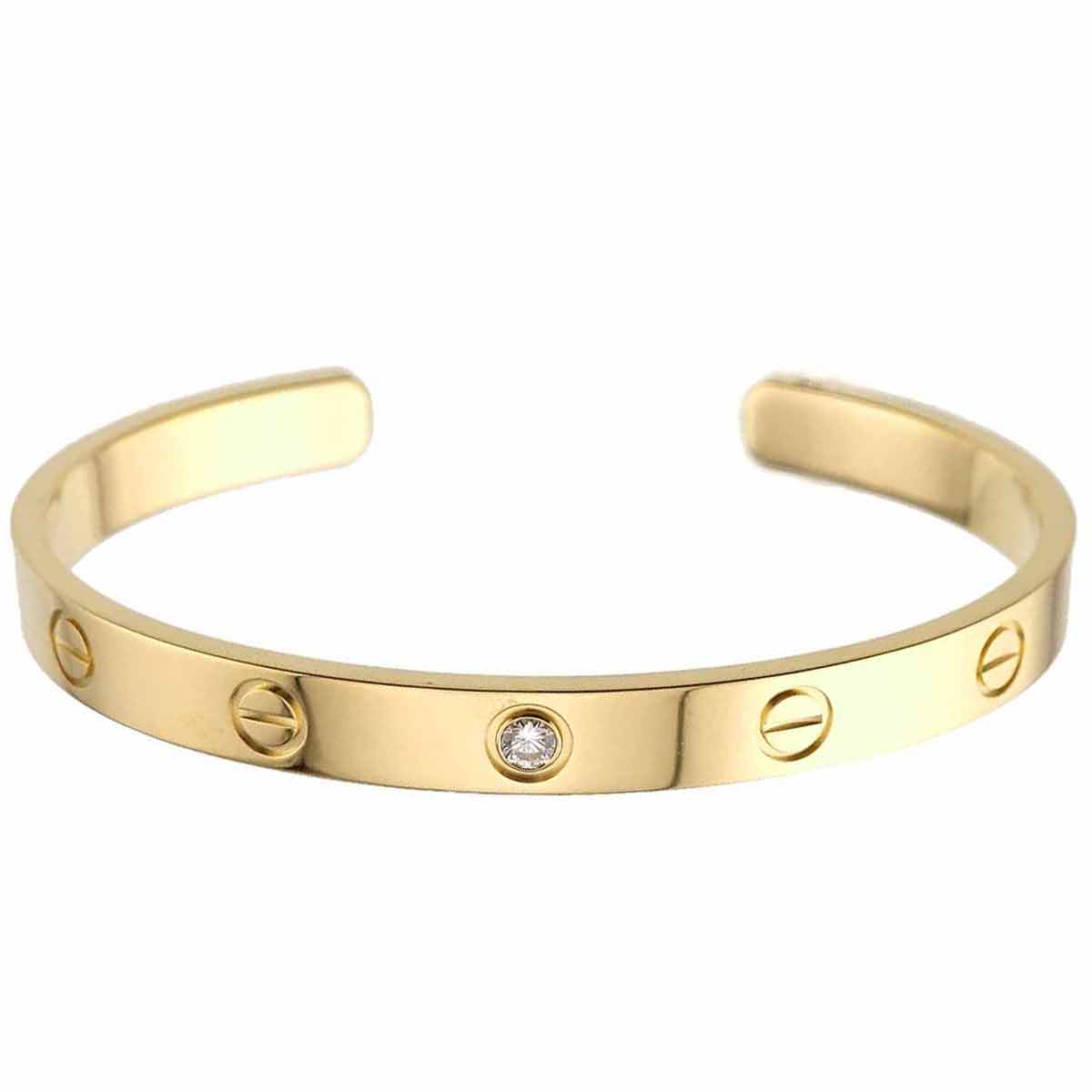 Love Bracelet Open Diamond 18K Yellow Gold 750 Size17