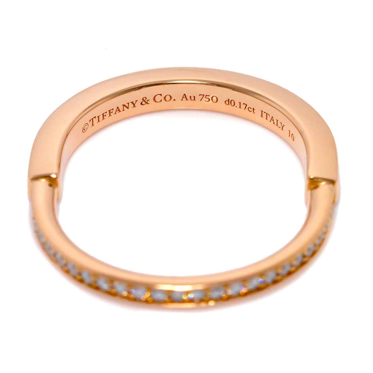 Lock Diamond 0.36ct Ring 18K PG 750 Size10.25(US)