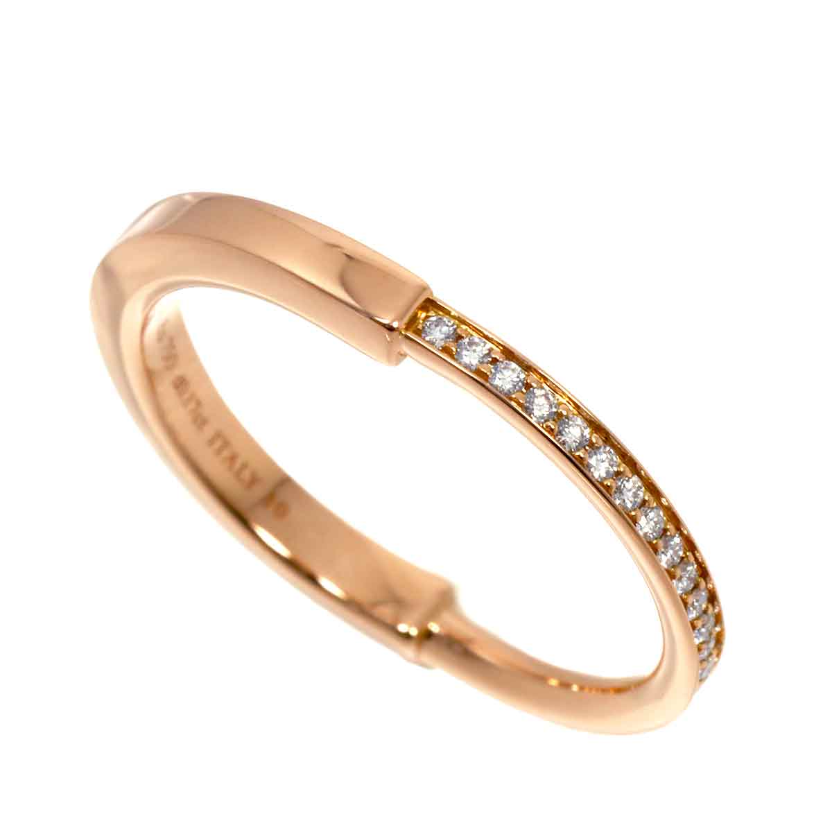 Lock Diamond 0.36ct Ring 18K PG 750 Size10.25(US)