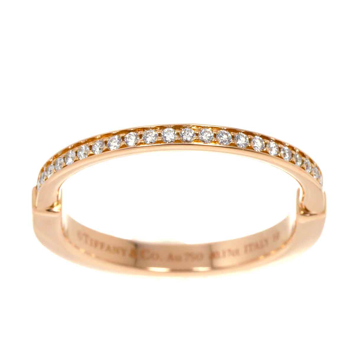 Lock Diamond 0.36ct Ring 18K PG 750 Size10.25(US)