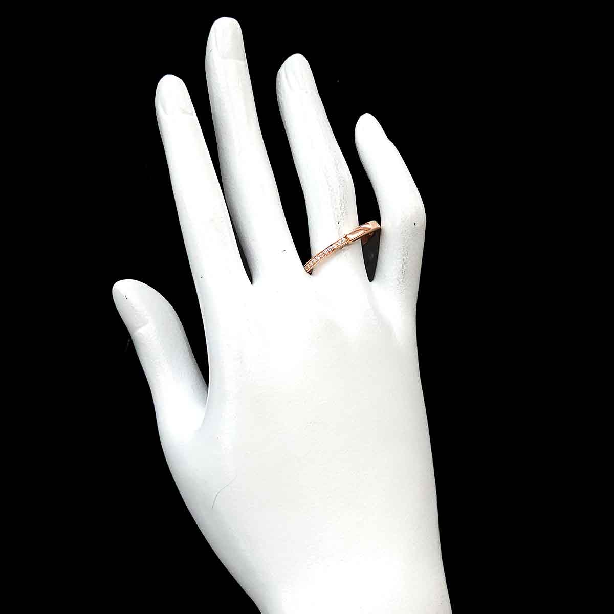 Lock Diamond 0.36ct Ring 18K PG 750 Size10.25(US)